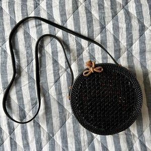Anthropologie Rattan Circle Bag
